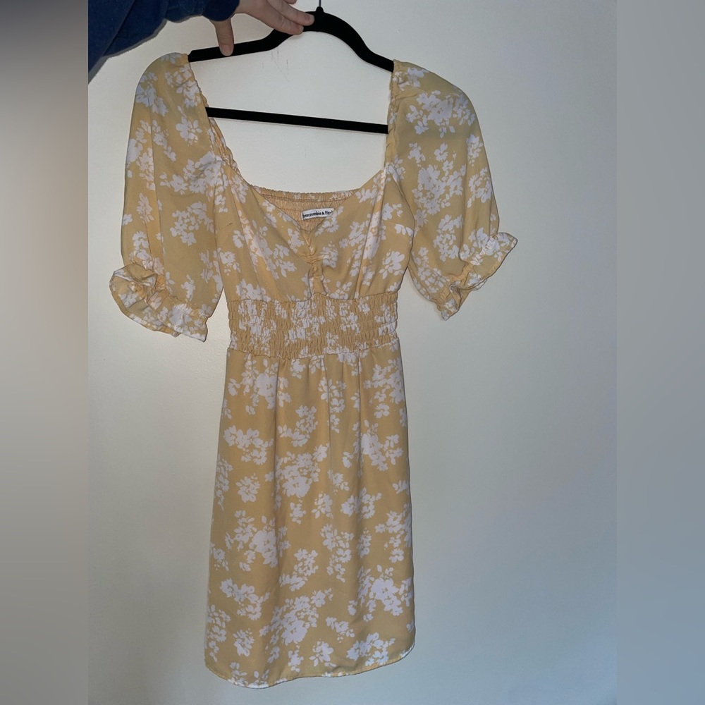 Yellow Print Abercrombie and Fitch Dress